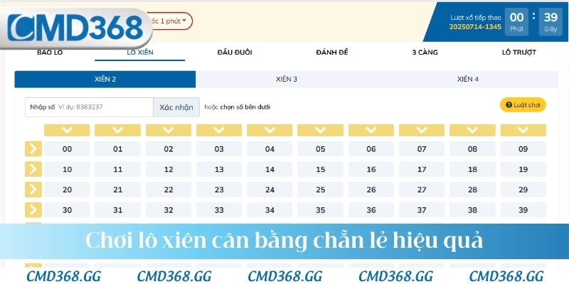 Chơi lô xiên cân bằng chẵn lẻ hiệu quả