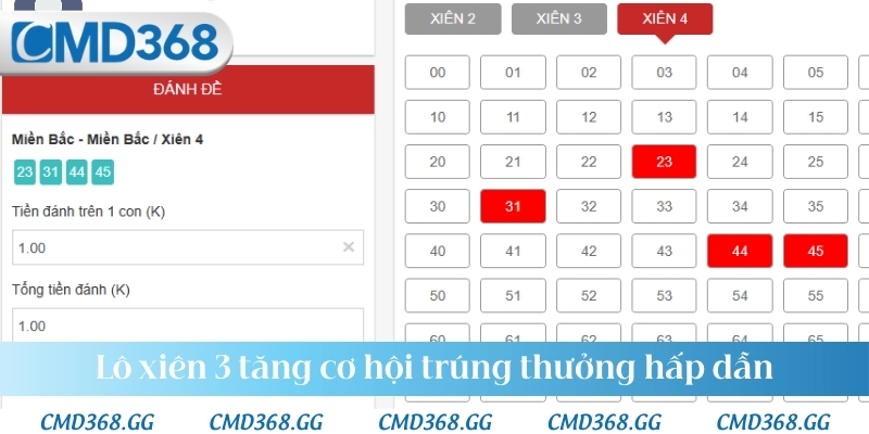 Lô xiên 3 tăng cơ hội trúng thưởng hấp dẫn